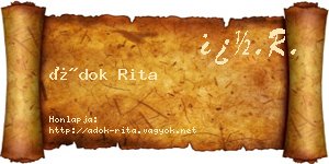Ádok Rita névjegykártya
