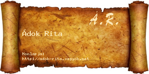 Ádok Rita névjegykártya